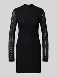 Cocktailjurk met geribde ronde hals, model 'VEZZA' van Bardot - 31