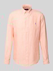 Custom Fit Leinenhemd mit Button-Down-Kragen von Polo Ralph Lauren Orange - 3