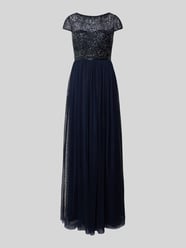 Abendkleid mit Pailletten- und Ziersteinbesatz von Christian Berg Cocktail Blau - 14