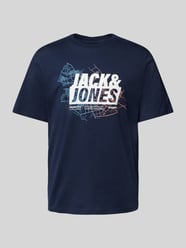 T-Shirt mit Label-Print von Jack & Jones Blau - 32