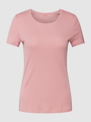 T-Shirt mit geripptem Rundhalsausschnitt von Montego Rosa - 40