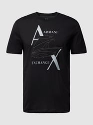 T-Shirt mit Label-Print Modell 'Eagle' von ARMANI EXCHANGE Schwarz - 42