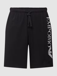 Pyjamabroek met labelprint, model 'SHINY' van Emporio Armani Grijs / zwart - 3