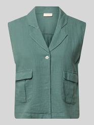 Bodywarmer van linnenmix met paspelzakken model 'Lava' van FREE/QUENT - 4