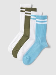 Socken mit Kontraststreifen im 4er-Pack von REVIEW Blau - 42