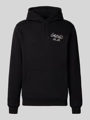 Hoodie met labelprint en kangoeroezak van Les Deux - 46