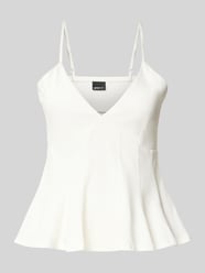 Top na ramiączkach z dekoltem w serek model 'Peplum' od Gina Tricot - 9