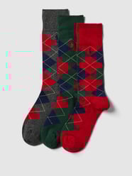 Socken mit Hahnentrittmuster im 3er-Pack Modell 'ARGYLE' von Polo Ralph Lauren Underwear Grün - 12