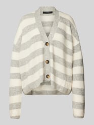 Relaxed Fit Strickjacke mit Streifenmuster Modell 'NATHALIE' von Vero Moda Grau - 27