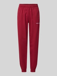 High waist sweatbroek met labelstitching, model 'VILLA' van Pegador Bordeaux - 28