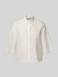 Relaxed fit linnen blouse met overhemdkraag, model 'MIRANO' van MM - 23