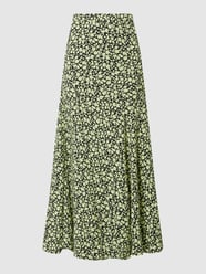 Maxirok van viscose, model 'Lime Flowers' van CATWALK JUNKIE Groen - 23