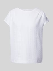 T-Shirt mit Lochstickerei von Oui Weiß - 43