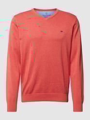 Pullover mit V-Ausschnitt von Fynch-Hatton Orange - 47