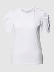 T-shirt met pofmouwen, model 'OFELIA' van Selected Femme Wit - 5