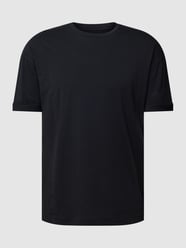 T-Shirt mit geripptem Rundhalsausschnitt Modell 'THILO' von Drykorn Grau / Schwarz - 44