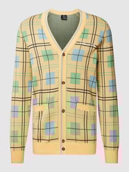 Kardigan ze wzorem w kratę model ‘Archive Grid’ od Lyle & Scott Beżowy - 6
