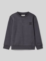 Regular fit sweatshirt van katoenmix met motiefpatch van Tom Tailor Grijs / zwart - 33