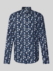 Slim fit zakelijk overhemd met all-over bloemenmotief van Jake*s - 23