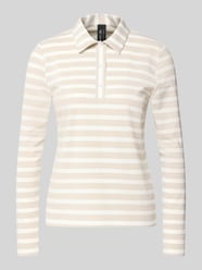 Longsleeve im Allover-Look mit Polokragen und Knopfleiste von Marc Cain Gold - 15