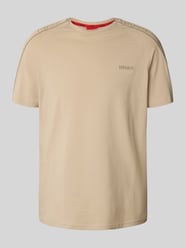 T-shirt met labelstitching, model 'LIAM' van HUGO Beige - 7