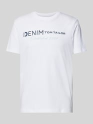 T-Shirt mit Rundhalsausschnitt von Tom Tailor Denim Weiß - 46