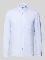 Koszula lniana w kroju slim fit z kołnierzykiem typu button-down od Fynch-Hatton - 24