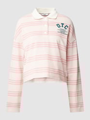 Poloshirt mit langen Ärmeln von Marc O'Polo Denim Rosa - 18