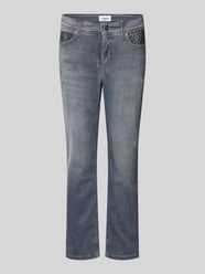 Bootcut Jeans mit Ziersteinbesatz Modell 'PIPER' von Cambio Grau - 46