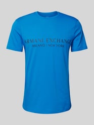 T-Shirt mit Label-Print Modell 'milano/nyc' von ARMANI EXCHANGE Blau - 39