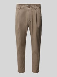 Tapered Fit Bundfaltenhose mit elastischem Bund Modell 'CHASY' von Drykorn Braun - 20