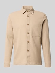 slim fit vrijetijdsoverhemd met borstzak van ROY ROBSON Beige - 23