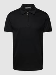 Poloshirt met ritssluiting, model 'Laron' van Tiger Of Sweden Grijs / zwart - 34