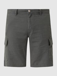 Cargoshorts aus Leinen-Baumwoll-Mix von NO EXCESS Grün - 45