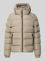 Gewatteerd jack met capuchon en ritszakken opzij van Superdry Beige - 26
