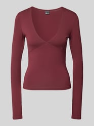 Longsleeve mit V-Ausschnitt von Gina Tricot Bordeaux - 38