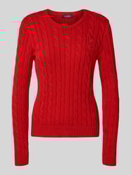 Sweter z dzianiny ze ściegiem warkoczowym model ‘MONTIVA’ od Lauren Ralph Lauren - 34