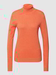 Sweter z dzianiny z golfem model ‘Pimba’ od B.Young Pomarańczowy - 12