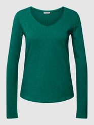 Shirt met lange mouwen en V-hals van Marc O'Polo Denim Groen - 47