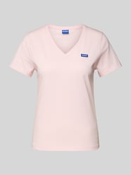 T-Shirt mit Label-Detail von Hugo Blue Pink - 4