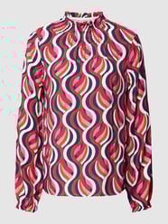 Blusenshirt aus Viskose mit grafischem Muster von Emily Van den Bergh Rosa - 14