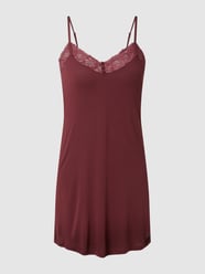Nachthemd met gebloemd kant  van LASCANA Rood - 23