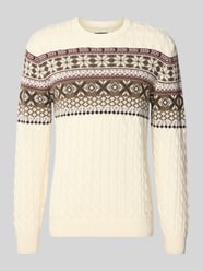Sweter z dzianiny z prążkowanymi wykończeniami od MCNEAL - 23