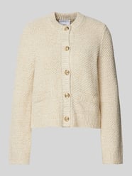 Cardigan mit gerippten Abschlüssen von Jake*s Collection Beige - 38