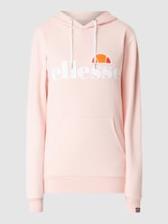 Hoodie met met rubber beklede logoprint van Ellesse Roze - 7