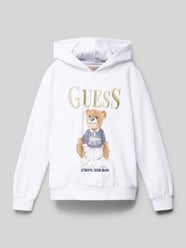 Hoodie mit Label-Stitching in metallic von Guess Weiß - 8