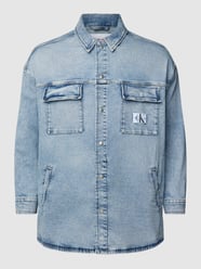 PLUS SIZE Jeansjacke mit Label-Patch Modell 'Utility' von Calvin Klein Jeans Plus Blau - 33