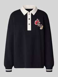 Sweatshirt met polokraag en motiefprint van Marc Cain - 5
