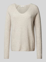 Strickpullover mit V-Ausschnitt von Fynch-Hatton Beige - 42