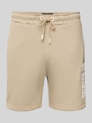 Sweatshorts mit elastischem Bund und Tunnelzug von Alpha Industries Beige - 46